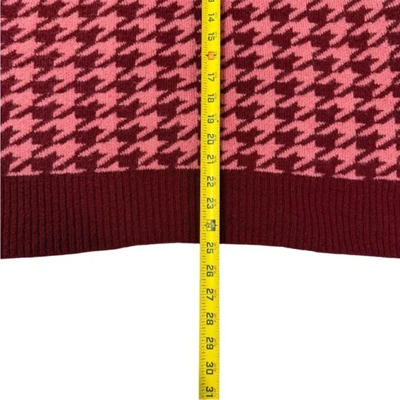 Ava & Viv Women’s Pink & Red Houndstooth Pullover Crewneck Sweater Size 2X - Picture 4 of 8